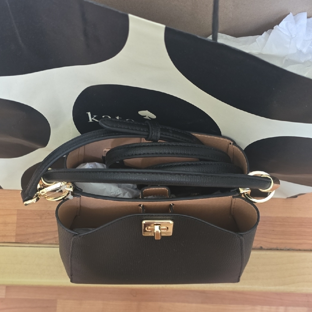 Kate Spade Black Satchel with Gold Accents - Picture 2 of 2